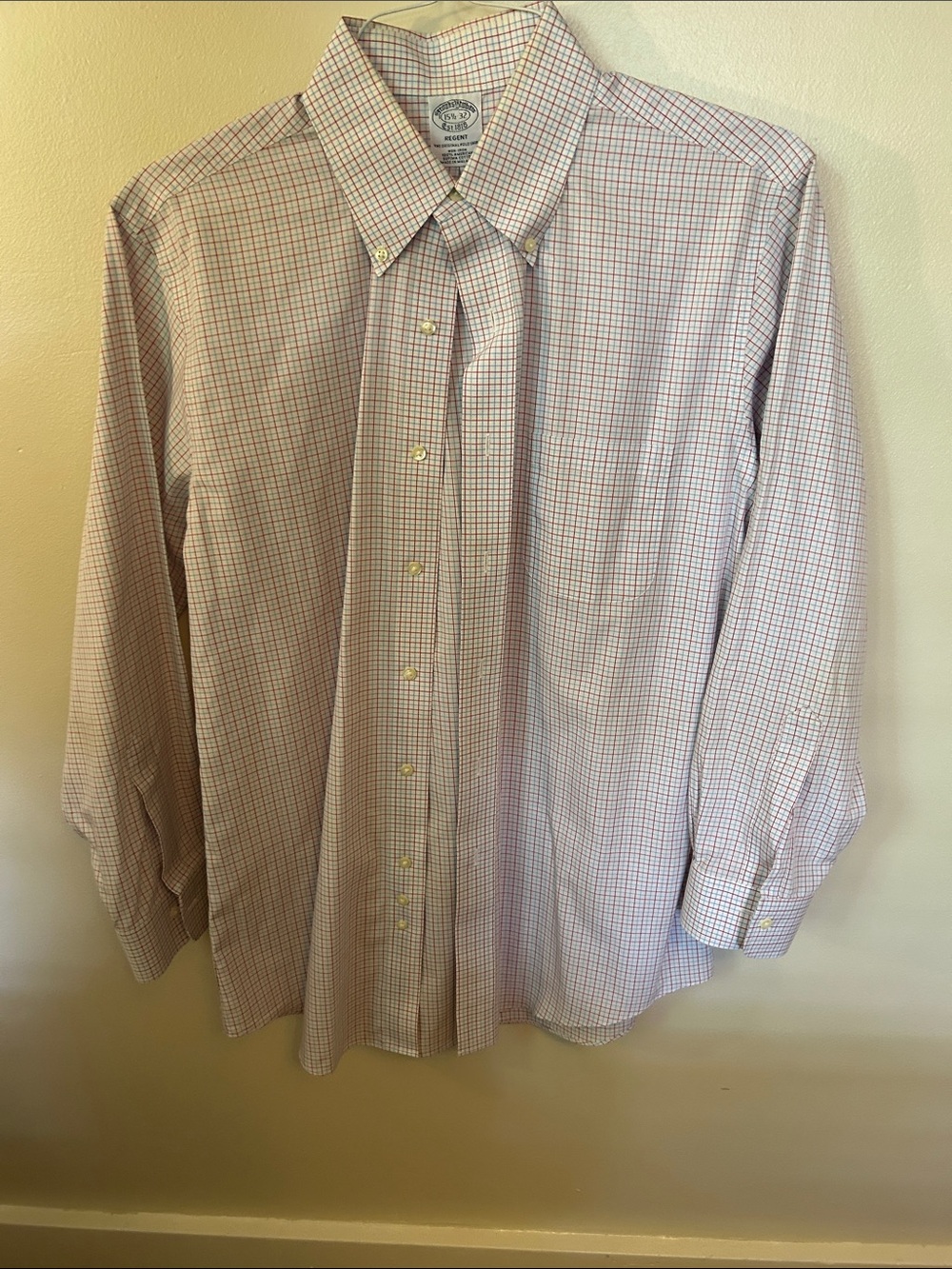 Brooks Brothers Men's Button-Down Check Shirt - White & Red